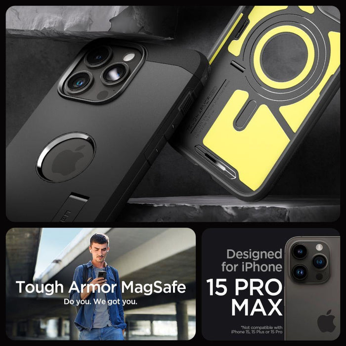 Кейс Spigen Tough Armor Mag за iPhone 15 PRO MAX черен