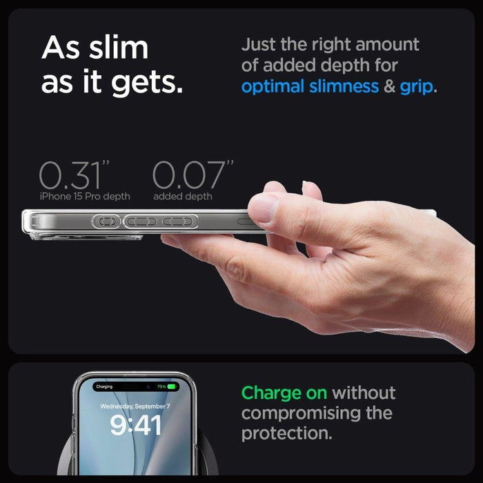 Кейс Spigen Ultra Hybrid Mag за iPhone 15 PRO Frost Clear