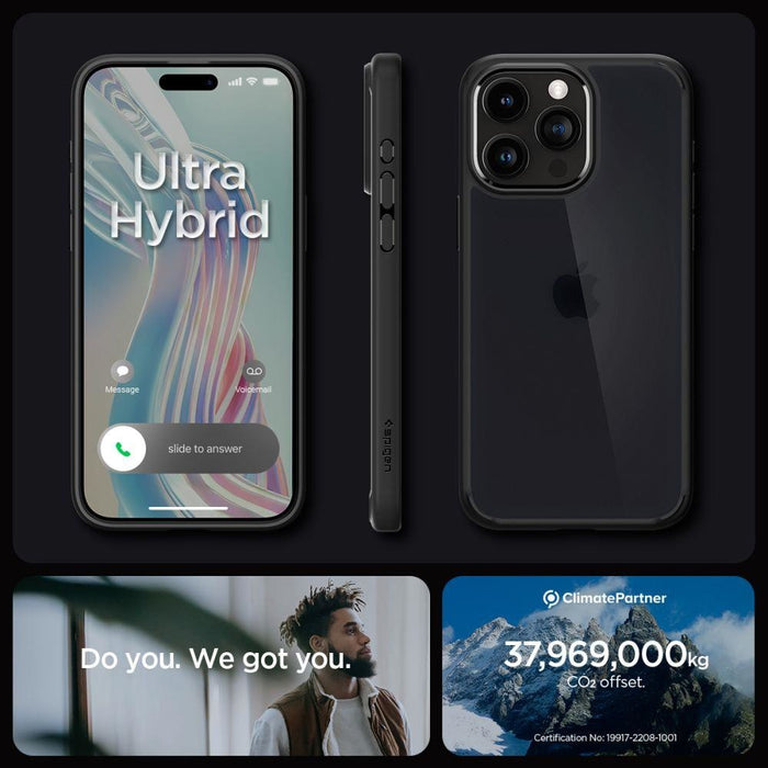 Кейс Spigen Ultra Hybrid за iPhone 15 PRO Frost Black