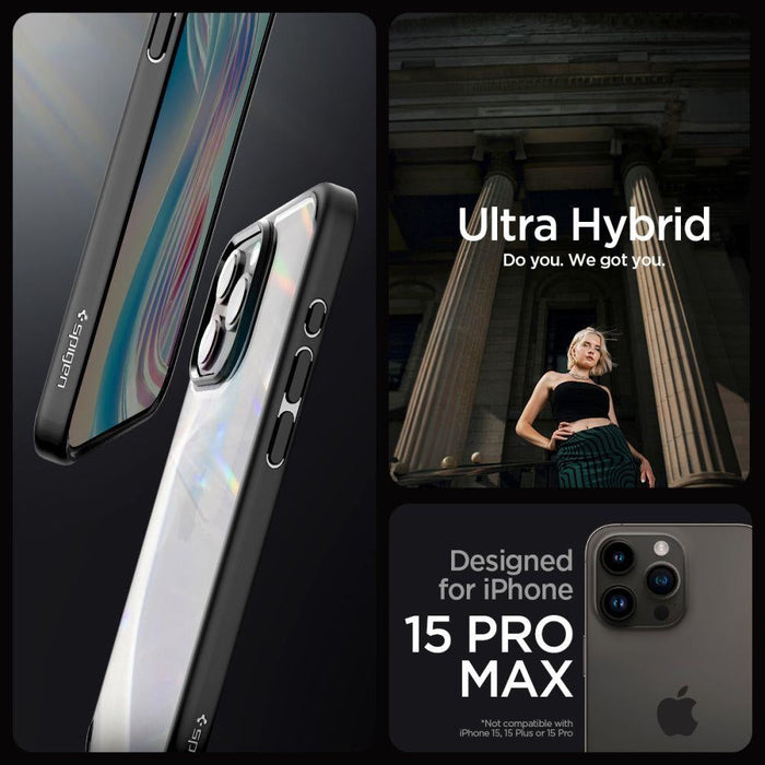 Кейс Spigen Ultra Hybrid за iPhone 15 PRO MAX матово черен