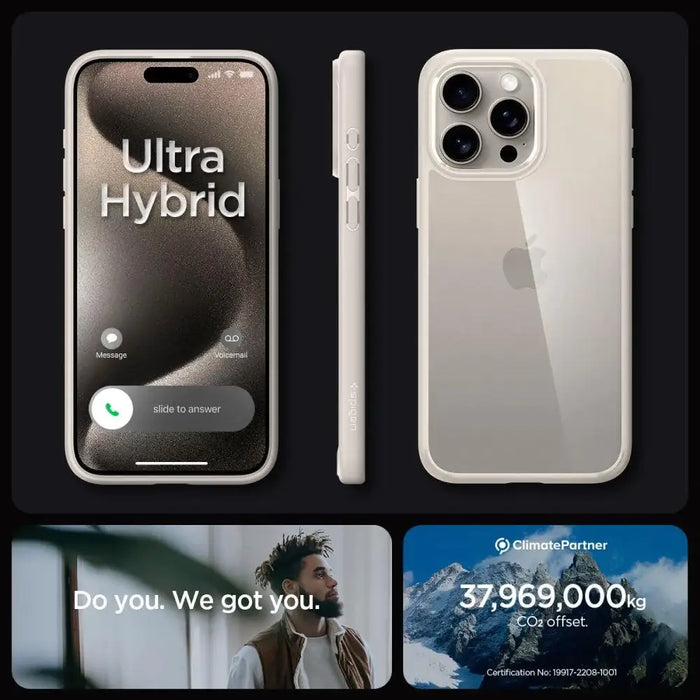 Кейс Spigen Ultra Hybrid за iPhone 15 Pro Max natural