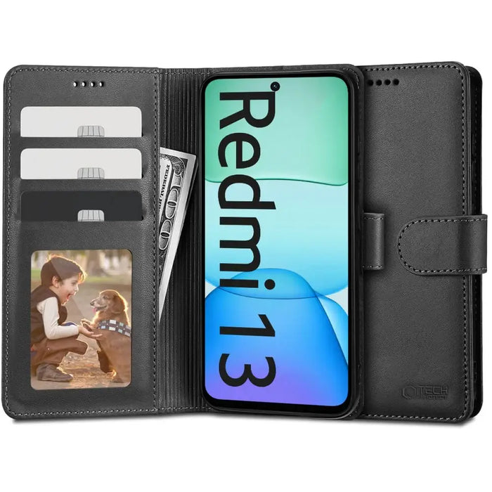 Кейс Tech-Protect Wallet за Xiaomi Redmi 13 черен