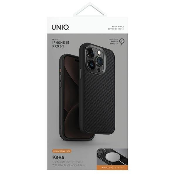 Кейс Uniq Keva за iPhone 15 Pro 6.1 черен