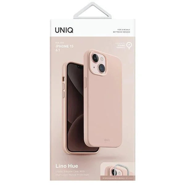 Кейс Uniq Lino Hue Magclick Charging за iPhone 15 розов