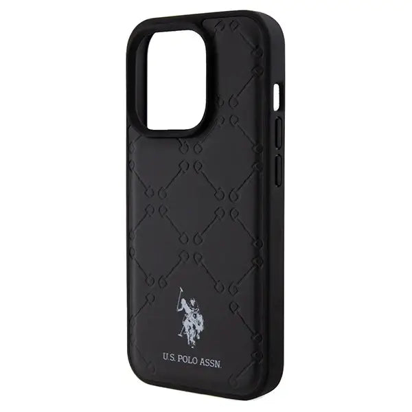 Кейс US Polo Assn. Yoke Pattern за iPhone 15 Pro Max черен