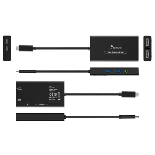 Кепчър j5create JVA01 HDMI - HDMI USB-C хъб Черен