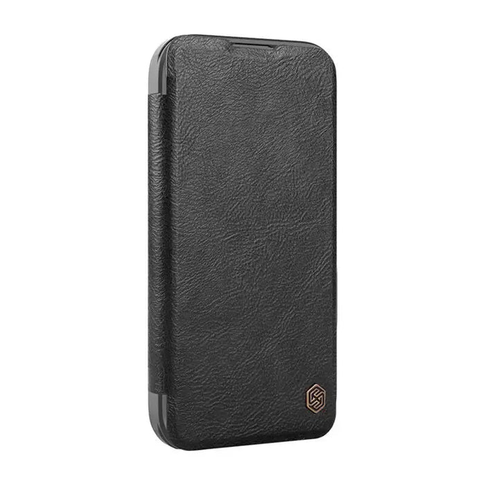 Кейс Nillkin Qin Prop Leather за iPhone 16 Pro Max черен