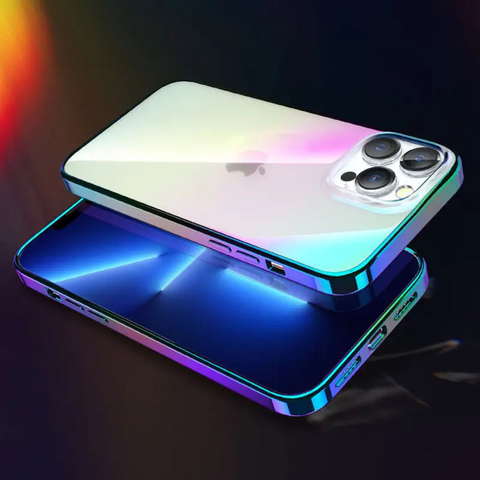 KiКалъф Kingxbar Nebula Series за iPhone 13 Pro дъга бял