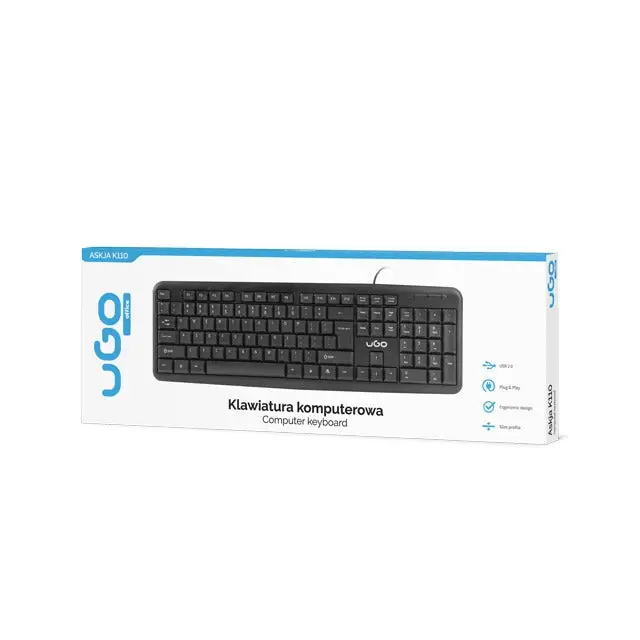 Клавиатура uGo Keyboard Askja K110 US Layout Wired