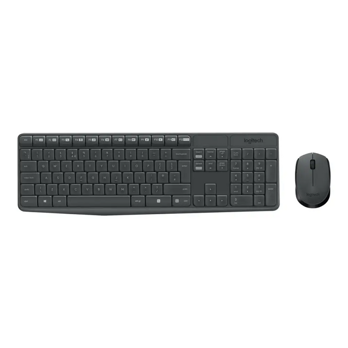 Комплект Безжични Клавиатура + Мишка Logitech MK235 USB Grey