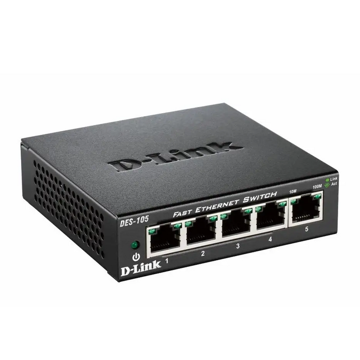 Комутатор D - Link 5 - port 10/100 Metal Housing