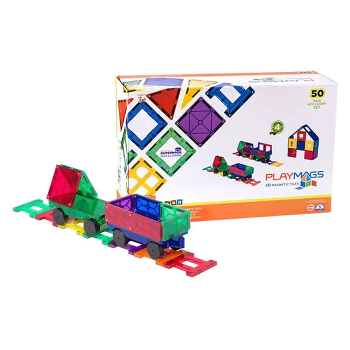 Магнитни блокчета 3D Train Playmags 153 50 елемента