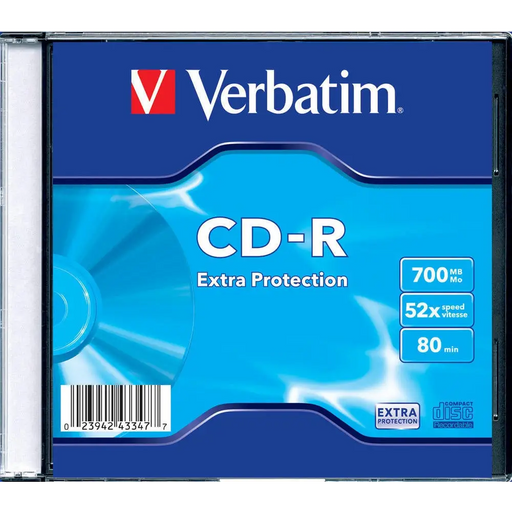 Медия Verbatim CD-R 52X SC SINGLE WRAP 700MB EXTRA