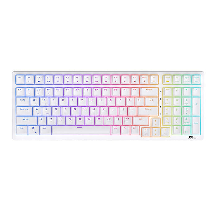 Механична клавиатура Royal Kludge RK98 RGB Brown switch бяла