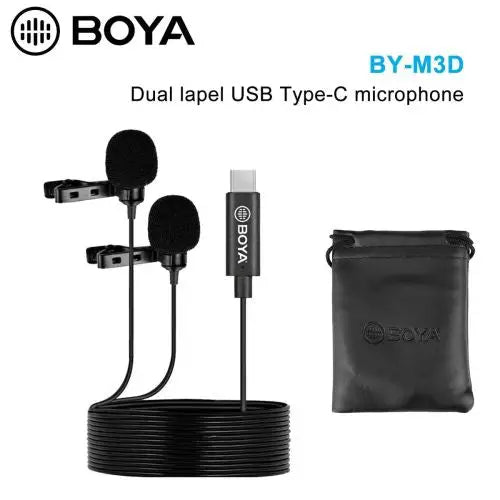 Микрофон BOYA BY-M3D с 6m Type-C кабел черен