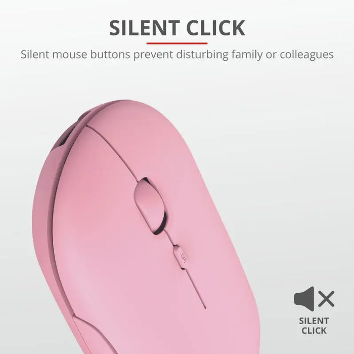 Мишка TRUST Puck Wireless & BT Rechargeable Mouse Pink