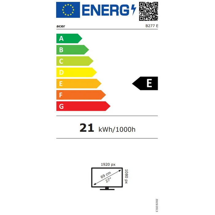 Монитор Acer Vero B277Ebmiprzxv 27’ IPS LED