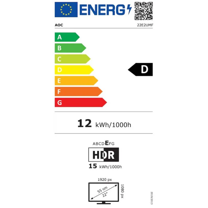 Монитор AOC 22E2UMF 21.5’ VA WLED 1920x1080@75Hz