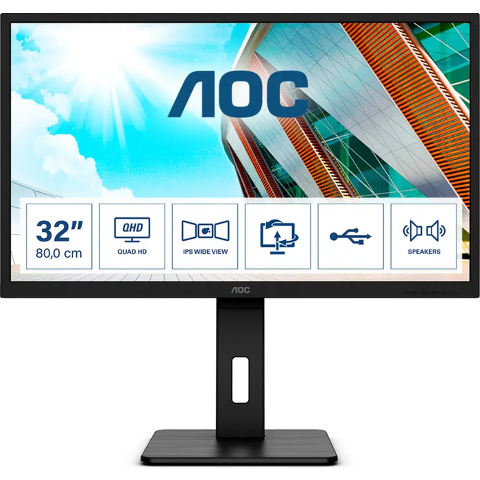 Монитор AOC Q32P2 31.5’ IPS WLED 2560x1440@75Hz