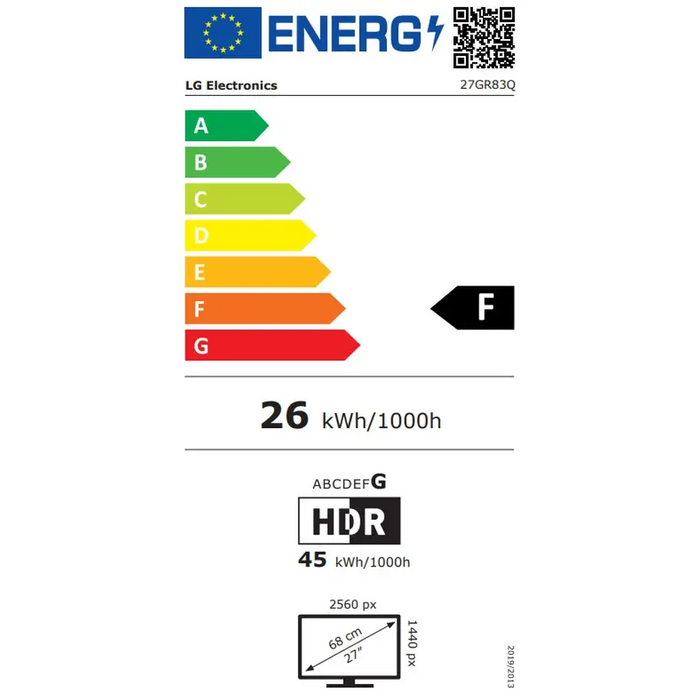 Монитор LG 27GR83Q-B 27’ UltraGear IPS 1ms (GtG)