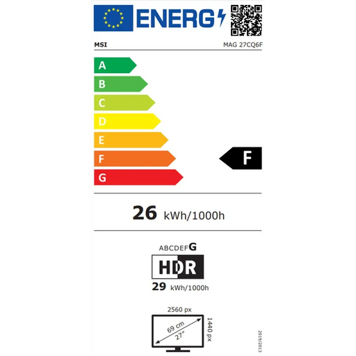 Монитор MSI MAG 27CQ6F 27’’ Rapid VA 180Hz 0.5ms