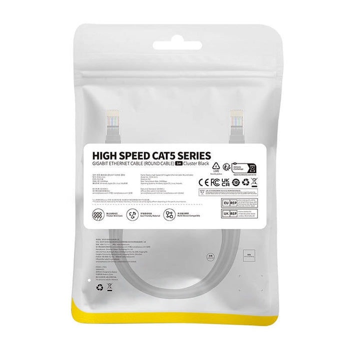 Мрежови кабел Baseus Ethernet CAT5 1m черен