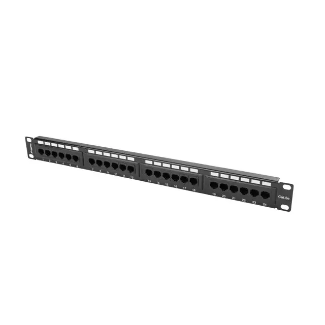 Пач панел Lanberg patch panel 24 port 1U CAT.5E black