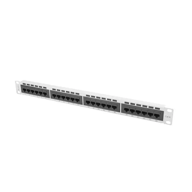 Пач панел Lanberg patch panel 24 port 1U CAT.6 grey