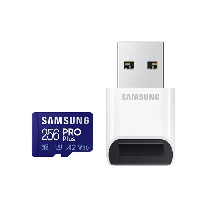 Памет Samsung 256GB Micro SD PRO Plus + Reader Class10