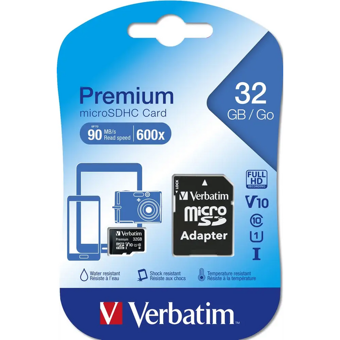 Памет Verbatim Premium micro SDHC 32GB Class 10 (Incl.