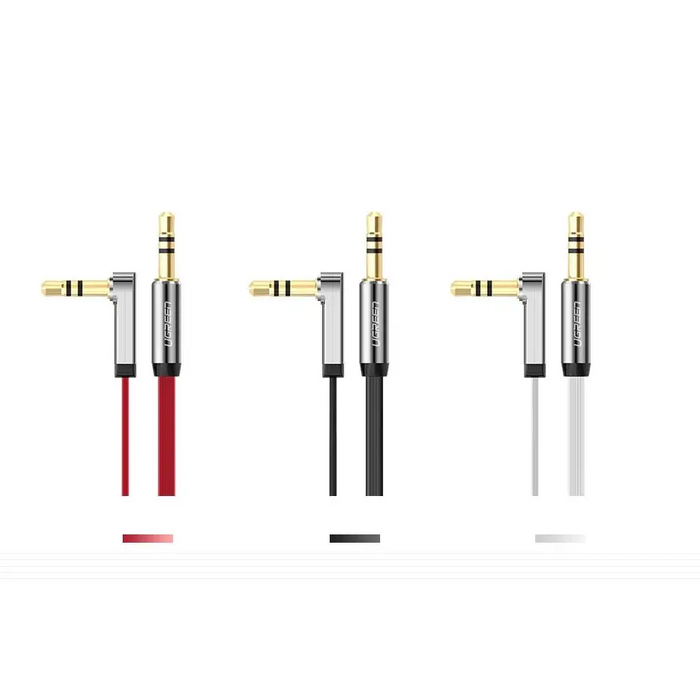 Плосък AUX кабел Ugreen 3.5mm мини жак 1m сребрист (10597)