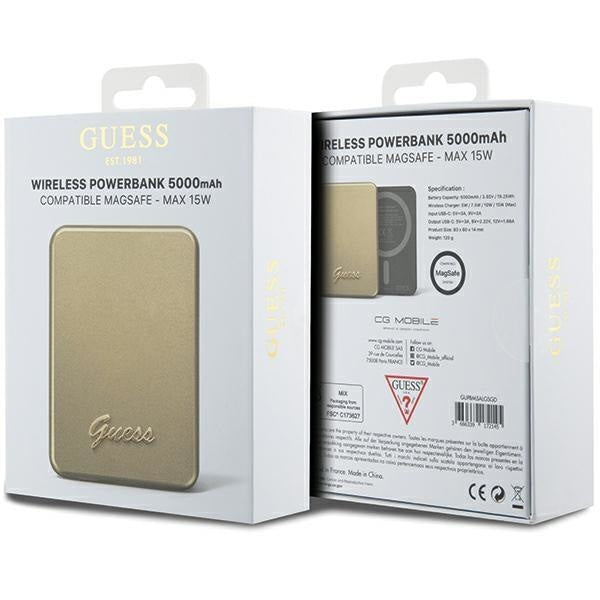 Преносима батерия Guess GUPBM5ALGSGD 15W 5000mAh златиста /