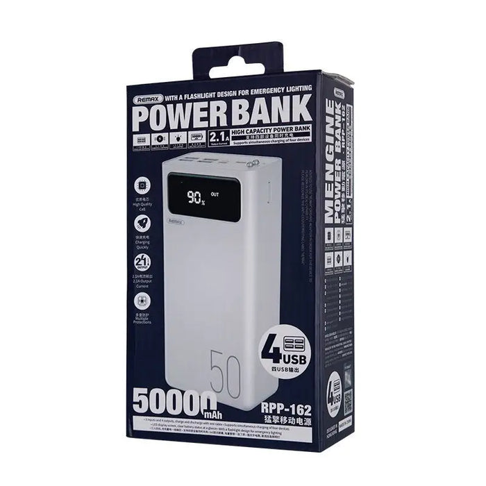 Преносима батерия Remax Mengine 50000mAh 4x USB 2.1A Бял