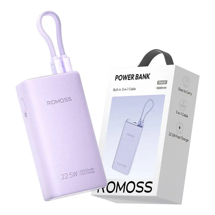 Преносима батерия Romoss PHA10 10000mAh 22.5W лилава