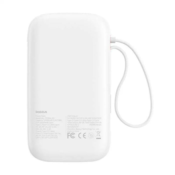 Преносима батерия Baseus QPow 2 20000mAh 30W 2xUSB-C бяла