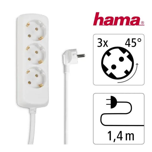 Разклонител HAMA 30381 3гнезда 1.4м,бял