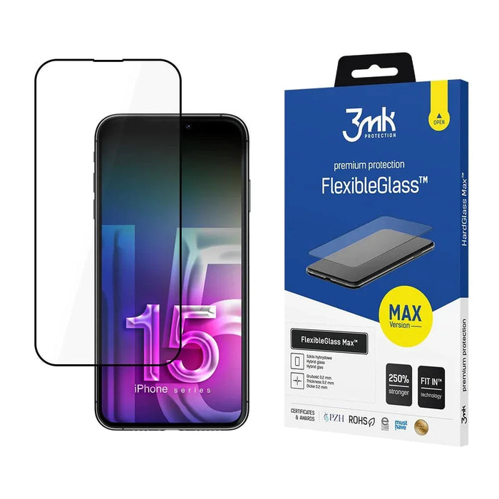 Скрийн протектор 3mk FlexibleGlass Max™ за Apple iPhone 15