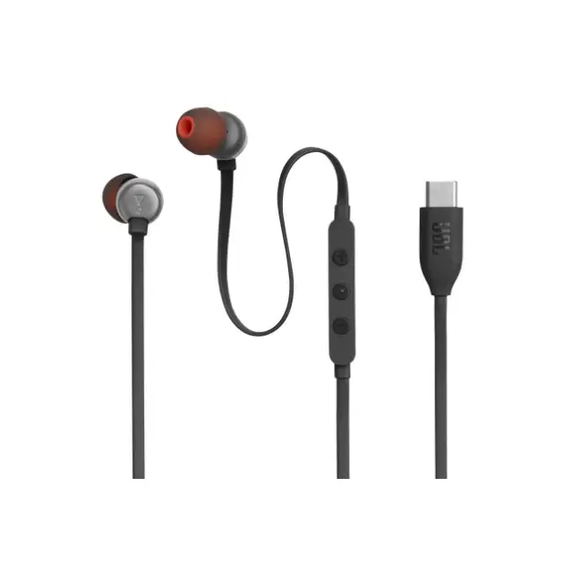 Слушалки JBL T310C BLK USB-C In-ear headphones