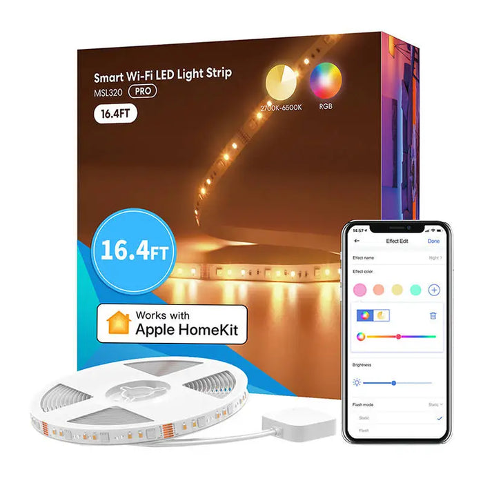 Смарт Wi-FI LED лента с RGBWW Meross MSL320 5 метра HomeKit