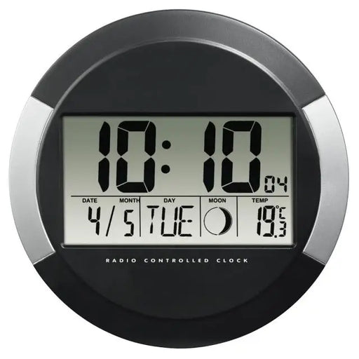 Стенен радио часовник Hama PP-245 DCF 24.5 см. Черен