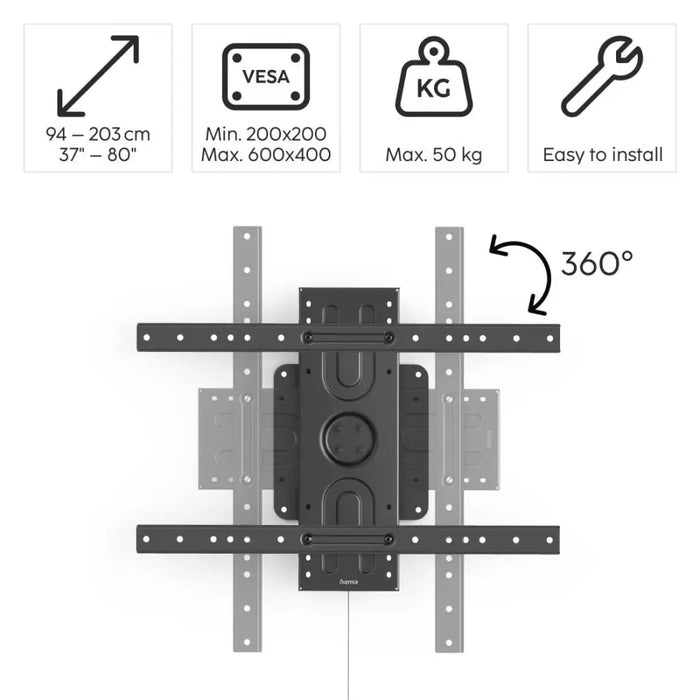 Стенна стойка за TV HAMA 203 см (80’’) 360 ° до 50 кг 220857