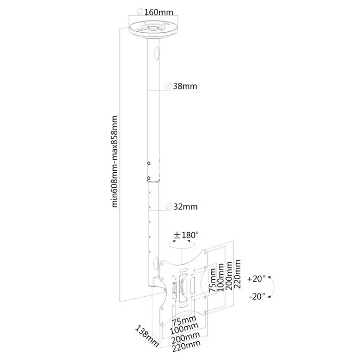 Стойка Neomounts by NewStar Flat Screen Ceiling Mount