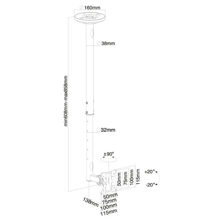 Стойка Neomounts by NewStar Flat Screen Ceiling Mount