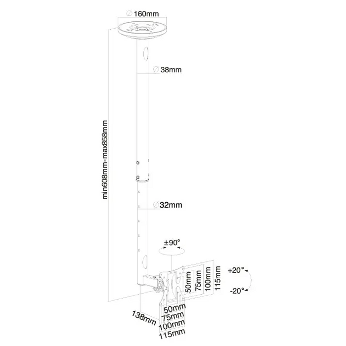 Стойка Neomounts by NewStar Flat Screen Ceiling Mount