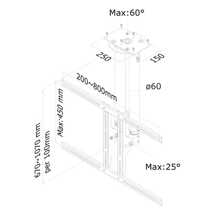 Стойка Neomounts by NewStar Flat Screen Ceiling Mount