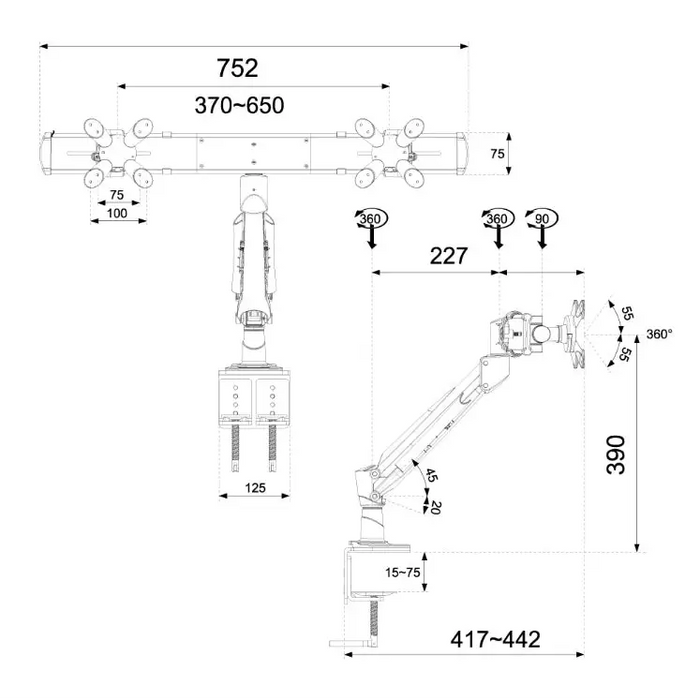 Стойка Neomounts by NewStar Flat Screen Desk Mount