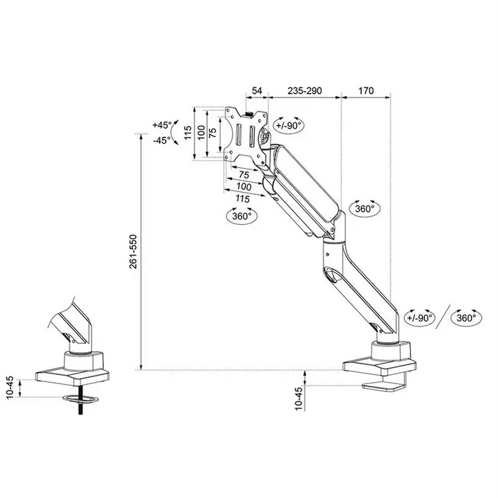 Стойка Neomounts by Newstar Next Core Desk Mount 1