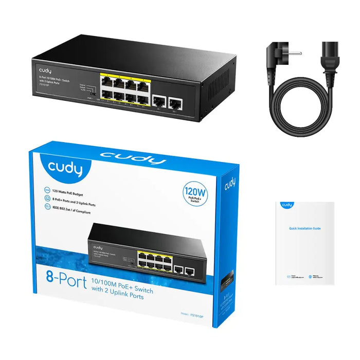 Суич Cudy FS1010P 8 портов 10/100 PoE + Switch