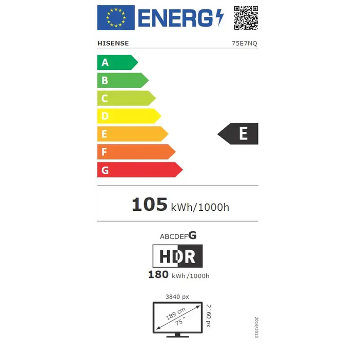 Телевизор Hisense 75’’ E7NQ 4K Ultra HD