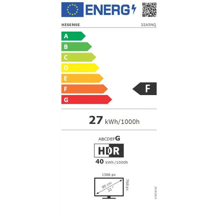 Телевизор Hisense 32’’ A5NQ Full HD 1920x1080